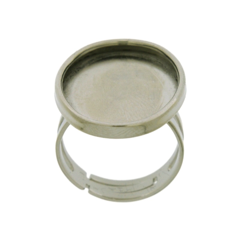 Anillo regulable con alojamiento para cabuchón Ø 18mm