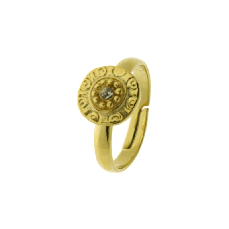 Anillo regulable con adorno Ø9mm con simil PP12