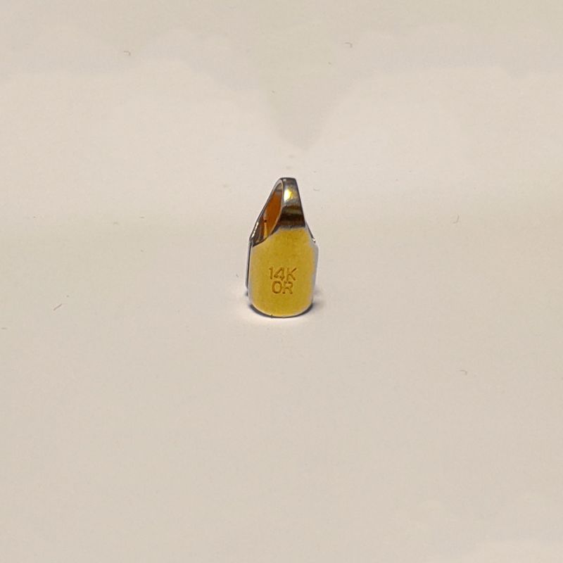 Terminal redondo abierto. Interior Ø 2,5mm. Con 14K OR" grabado."