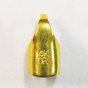 Terminal redondo abierto. Interior Ø 2,5mm. Con 14K OR" grabado."