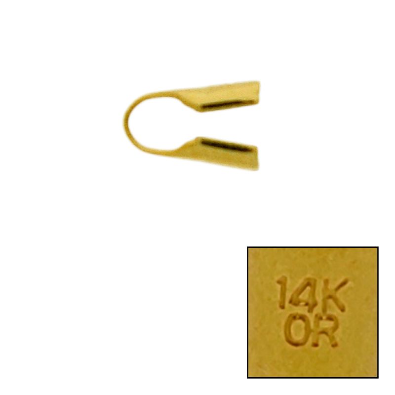 Terminal redondo abierto. Interior Ø 2,5mm. Con 14K OR" grabado."