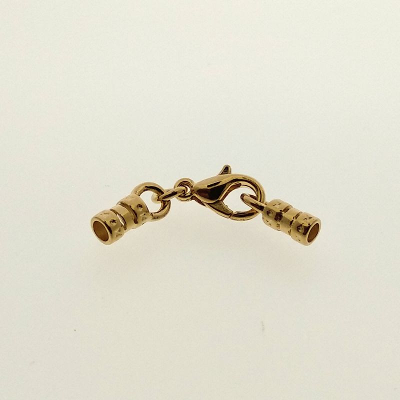 Cierre mosquetón 10mm + 2 terminales para cordón Ø 2mm