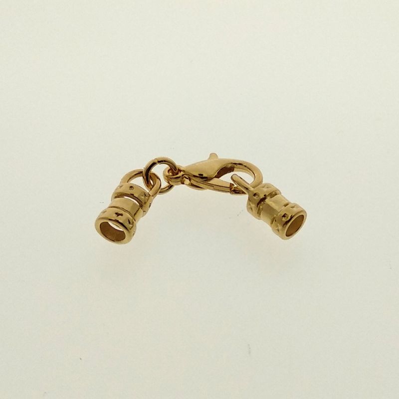 Cierre mosquetón 12mm + 2 terminales para cordón Ø 3mm