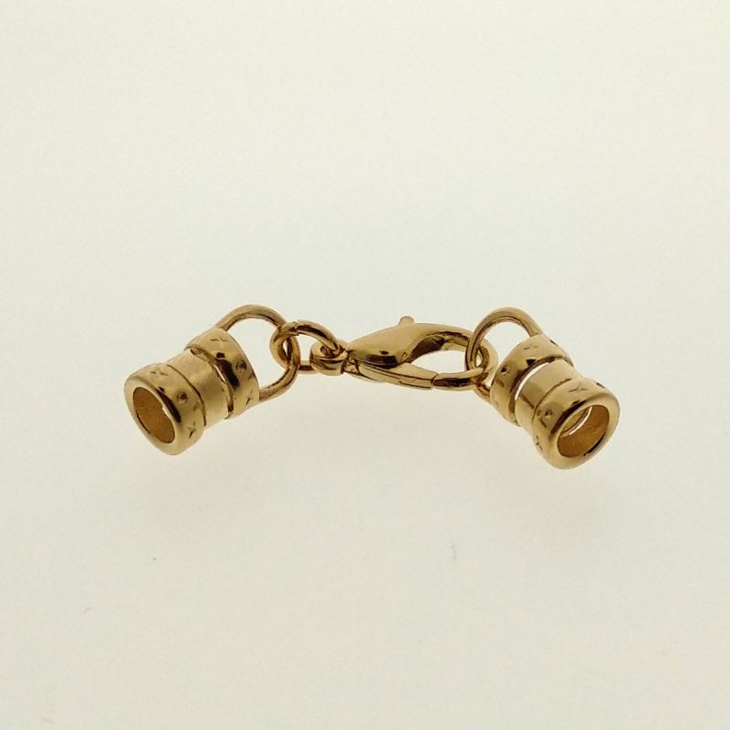 Cierre mosquetón 12mm + 2 terminales para cordón Ø 4mm