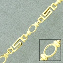 Brass chain for oval glass stone width 6mm