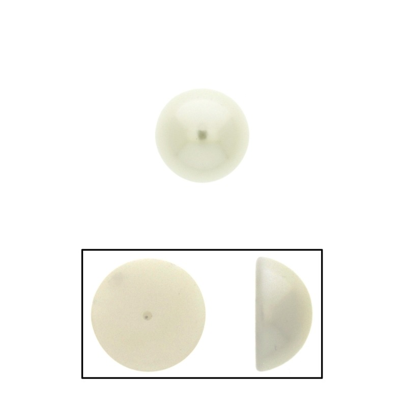 Demi perle ronde Ø 16mm. Base sans nacrer.