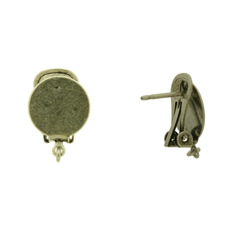 [631211200] Ø 12mm flat base ear clip with post and loop