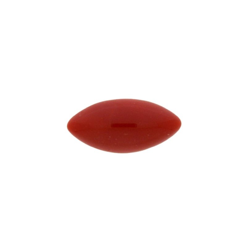 [750052000] Stone navette cabochon 7x15mm flat base terracotta colour