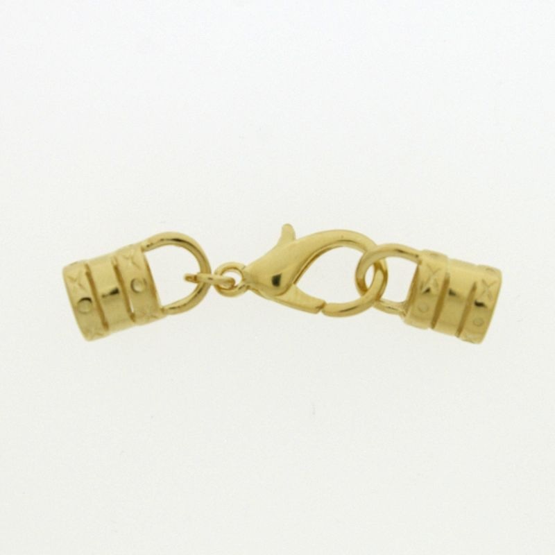 Lobster clasp 18mm + 2 ends for cord Ø 6mm