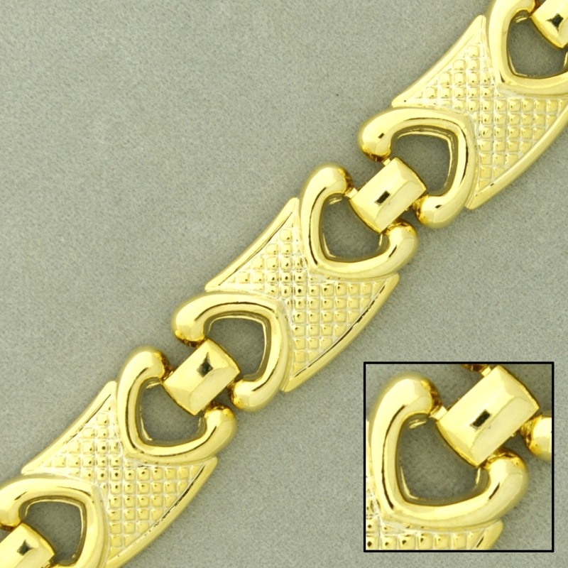 Cadena de latón ancho 13mm. Eslabón de chapa.