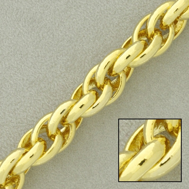 Rope brass chain width 10mm