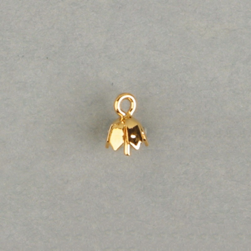 Campanillo flor 7x5mm con espigon para perla lágrima a partir de 13mm de largo
