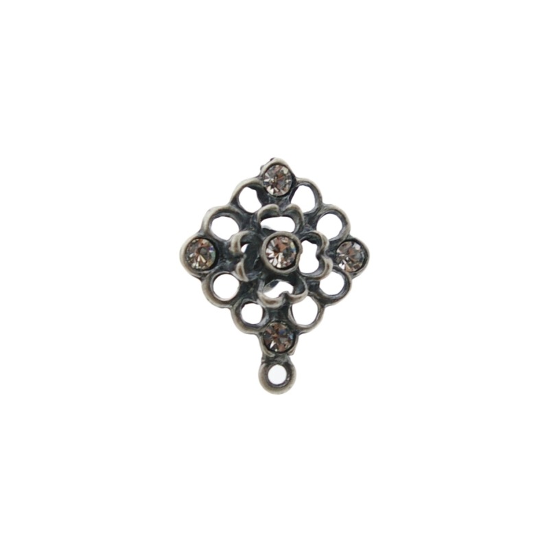 [919800000] Clou d'oreille losange 22x19mm pour 5 strass PP25 avec anneau