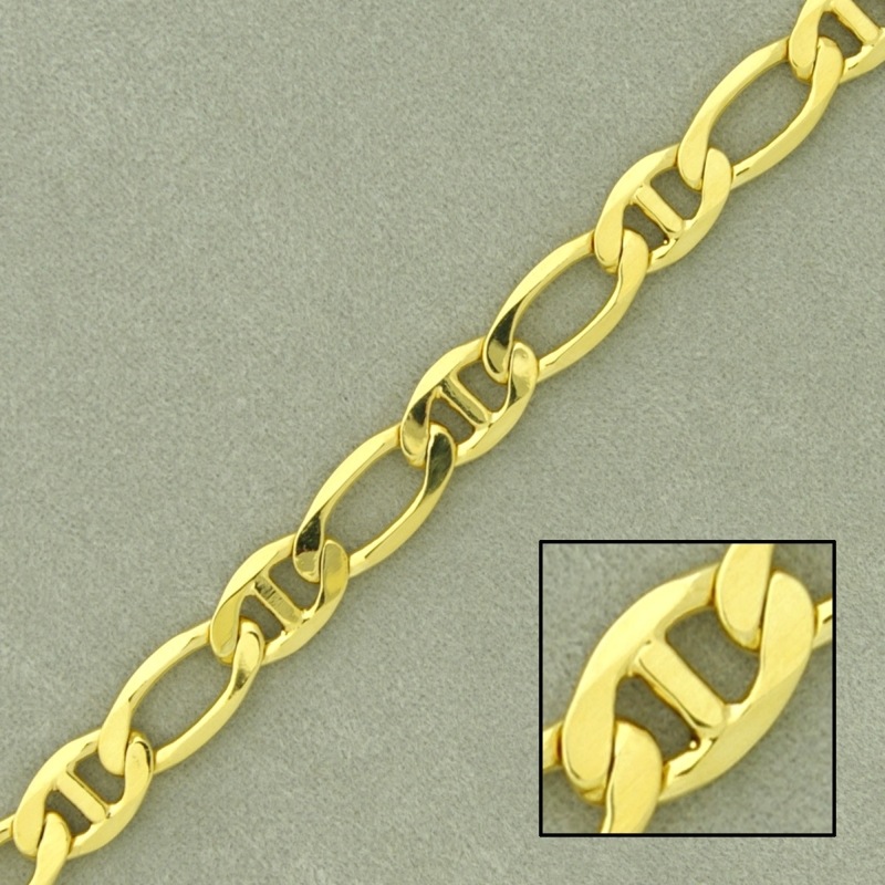 Cadena de latón laminada eslabón marino ancho 5,6mm