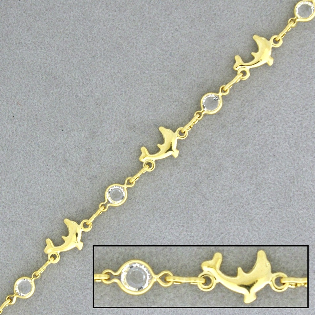 Bead brass chain width 7mm
