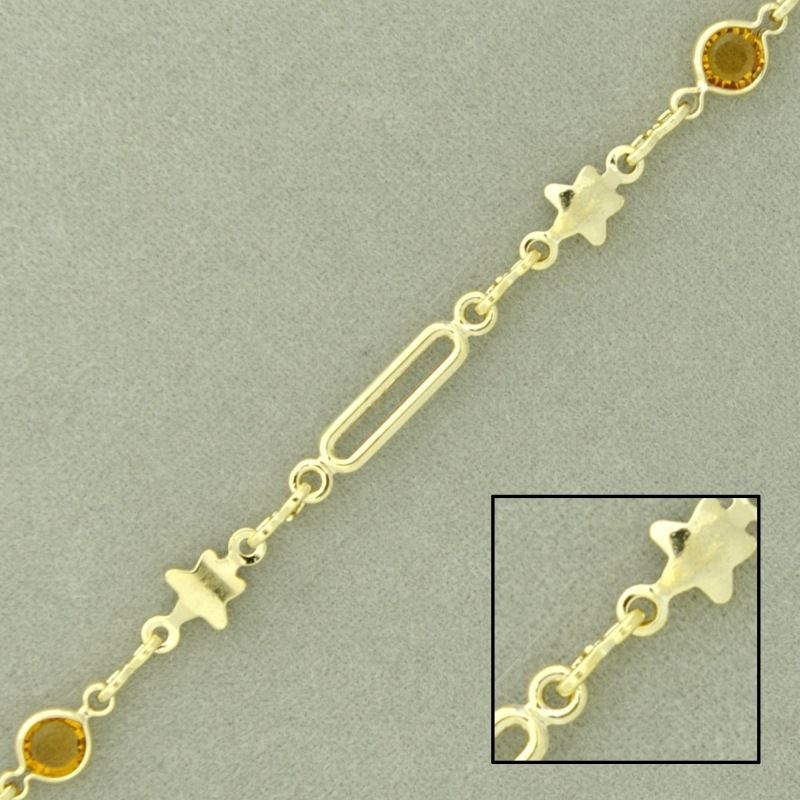 Bead brass chain width 5mm