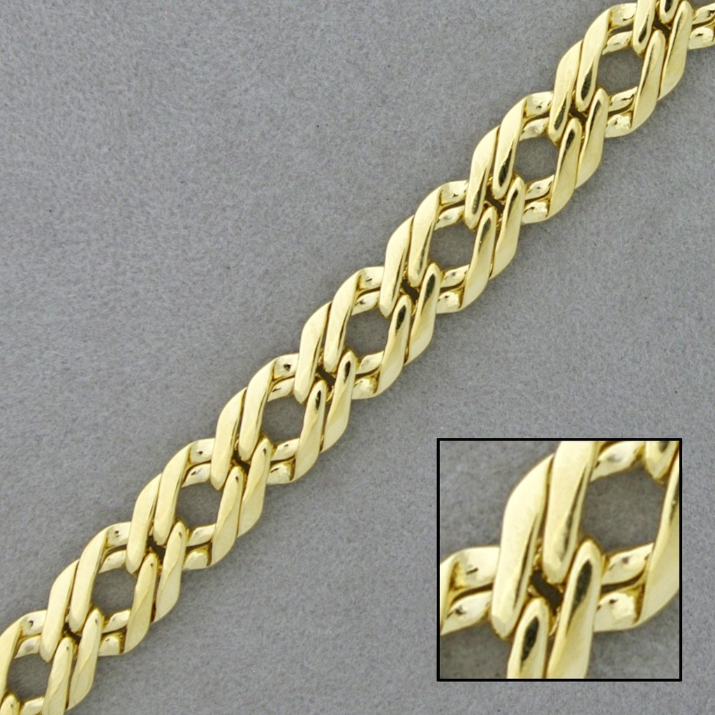Flat brass chain width 8,5mm