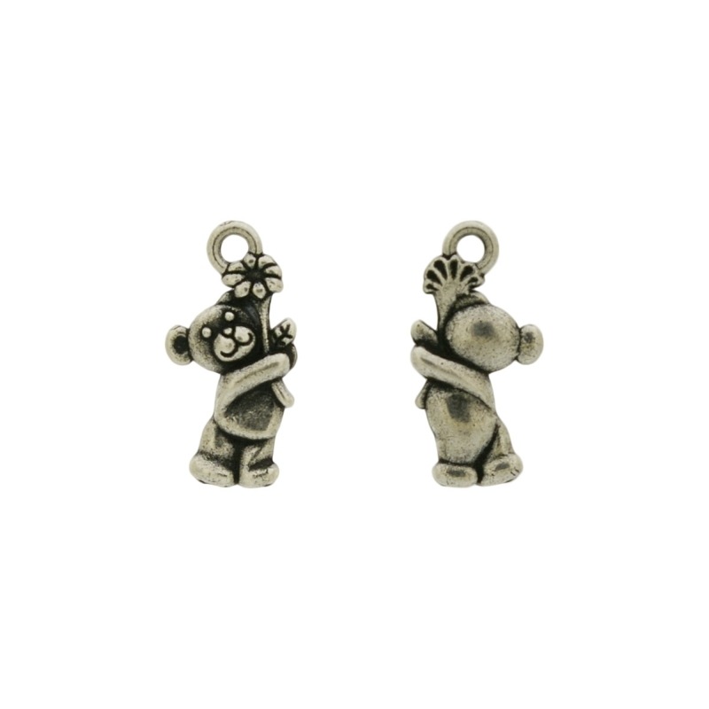 Colgante oso y flor 19x10mm