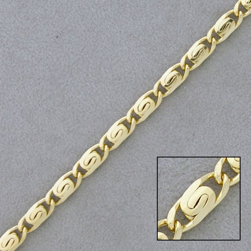 Snail brass chain width 4,4mm