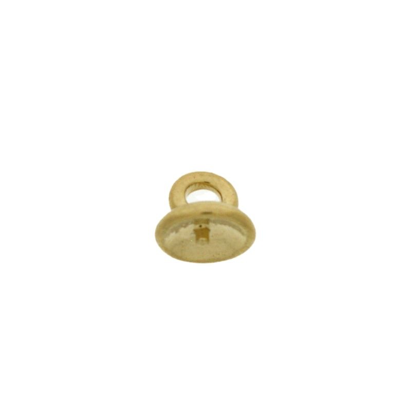Campanillo dorado liso 11,8x9,5mm con anilla Ø 8,8 mm para bola redonda 1 agujero