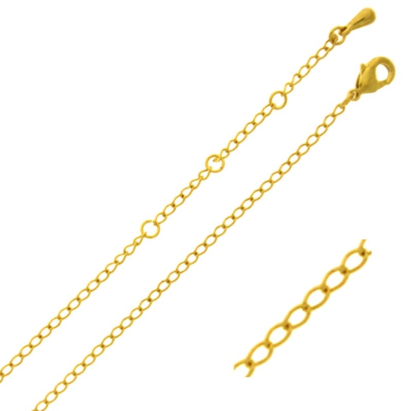 Choker necklace 47 cms adjustable. Brass chain width 1,7mm.