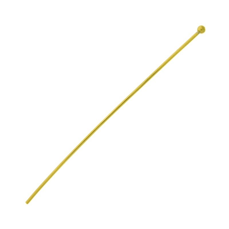 [110886000] Brass headpin length 60mm with ball head. Wire Ø 0,8mm. Ball head size Ø 2mm.