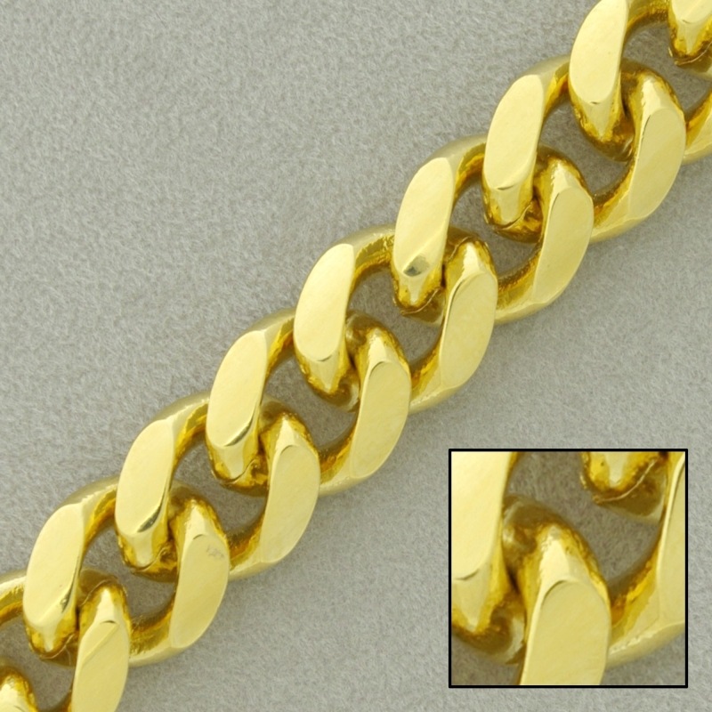 Chaîne en laiton gourmette laminée largeur 13,1mm