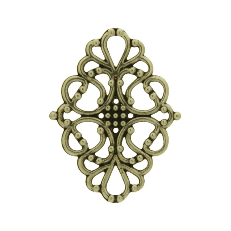 [121440000] Oval filigree metal component 40x31mm