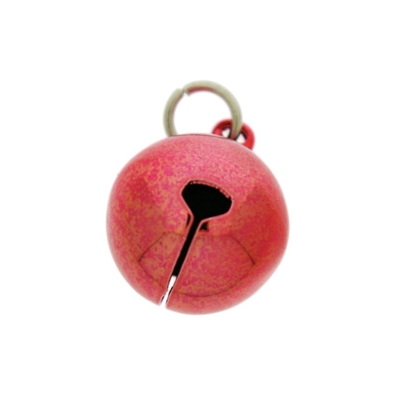 [123342098] Grelot Ø 20mm couleur rouge monté avec un anneau rond Ø9x fil Ø1,4mm