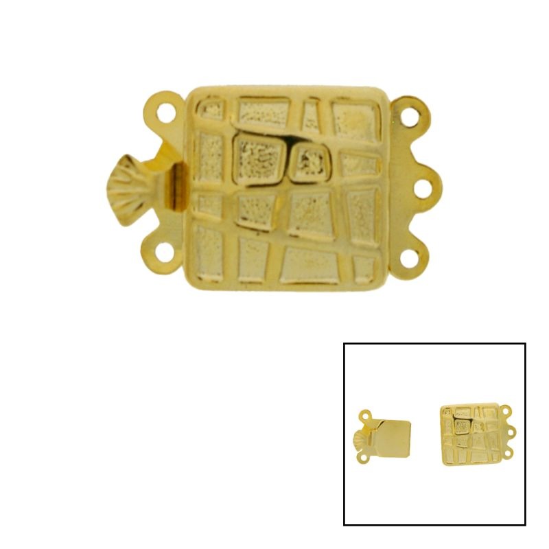 [915280000] Fermoir de collier 14x21mm 3 rangs