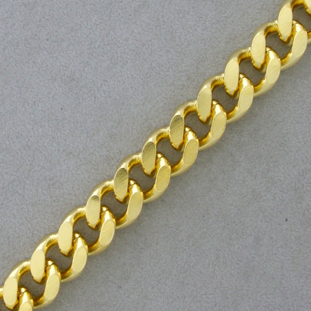 Chaîne en laiton gourmette laminée à faces largeur 8,9mm