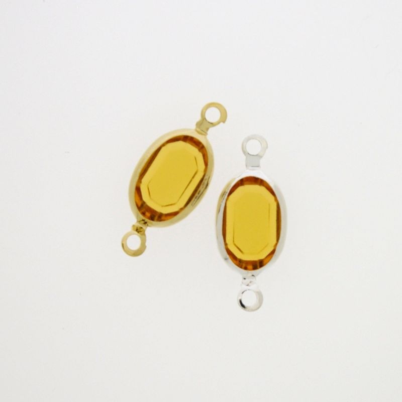Intercalaire ovale 8x12mm couleur topaze. Longueur 21mm