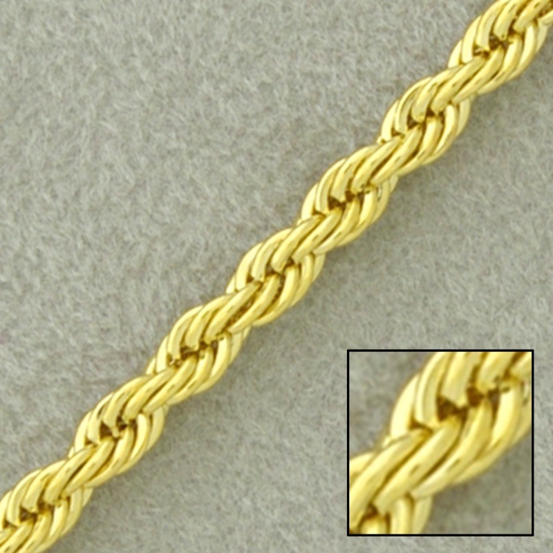 Rope brass chain width 7mm