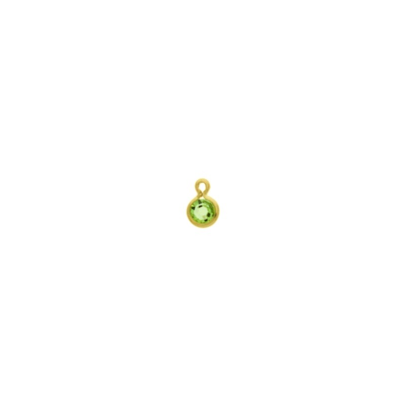 Montura strass Ø4mm con una anilla. Color Peridot.