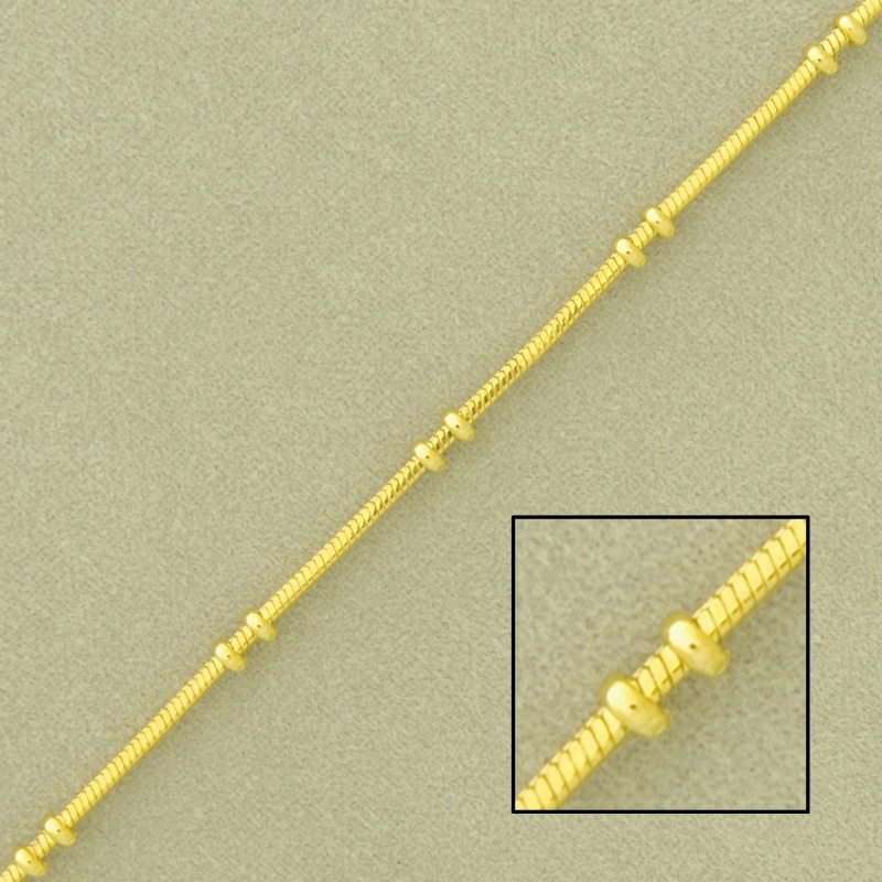 Cadena de latón gusanillo ancho 1,1x1,1mm cuadrada