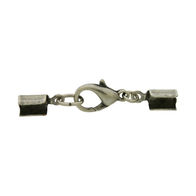 Juego cierre mosquetón 14mm + 2 terminales para cordón de Ø 4mm