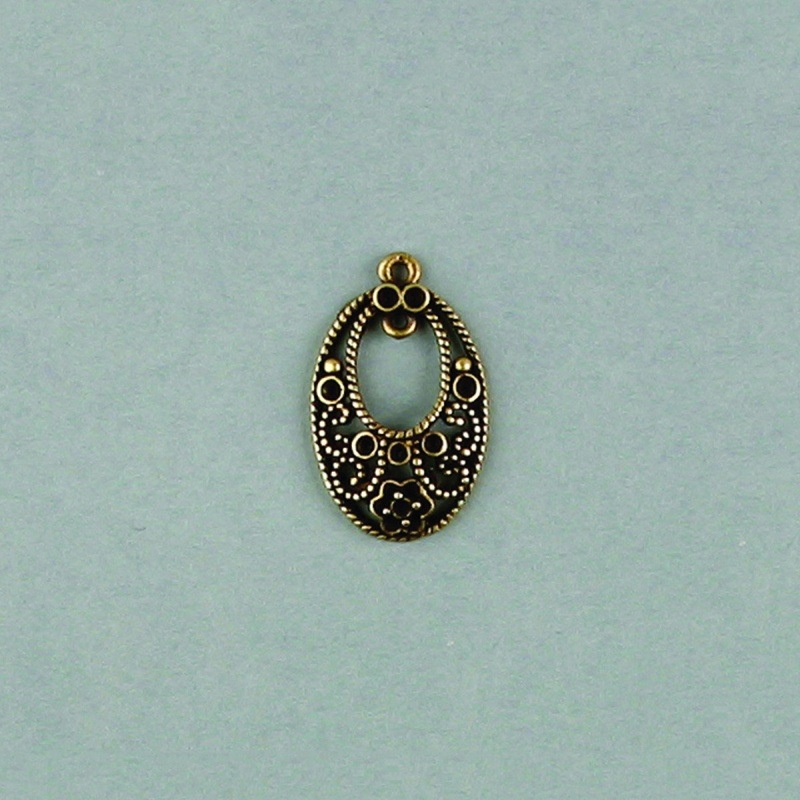 Filigree finding 32x20mm with 13 sockets to strass