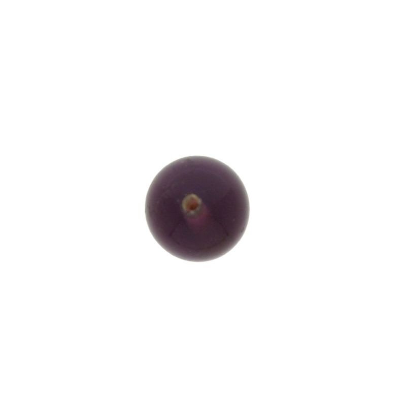 Boule de verre Ø10mm couleur améthyste. Avec trou passant.