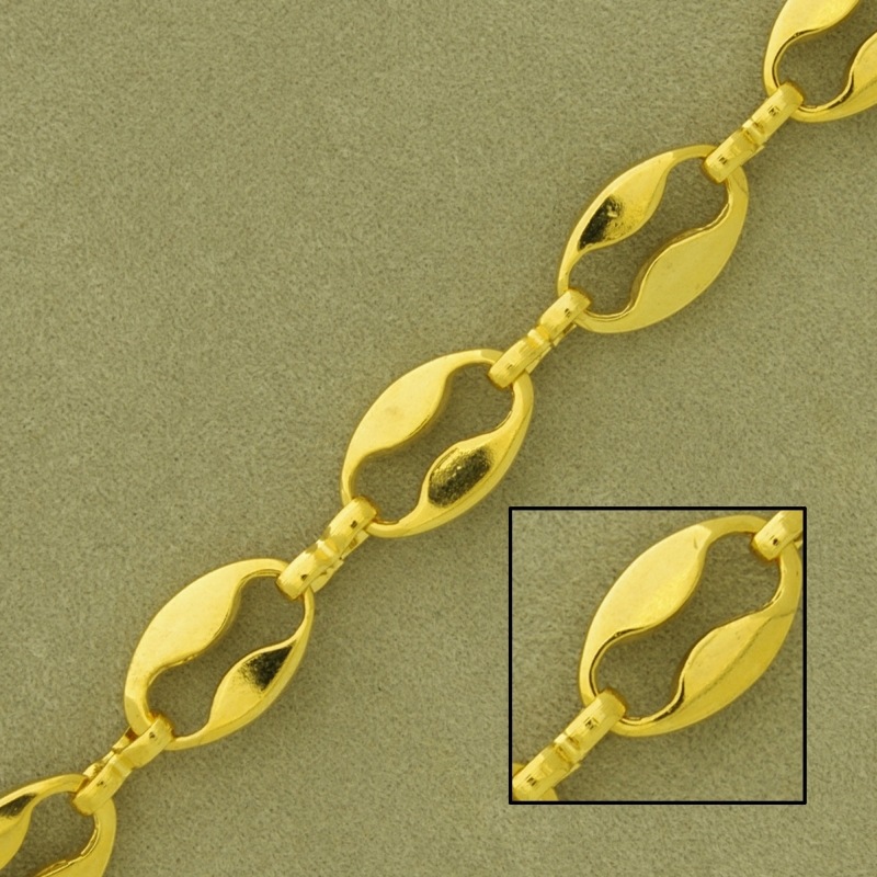 Chaine en laiton grain de café largeur 7mm