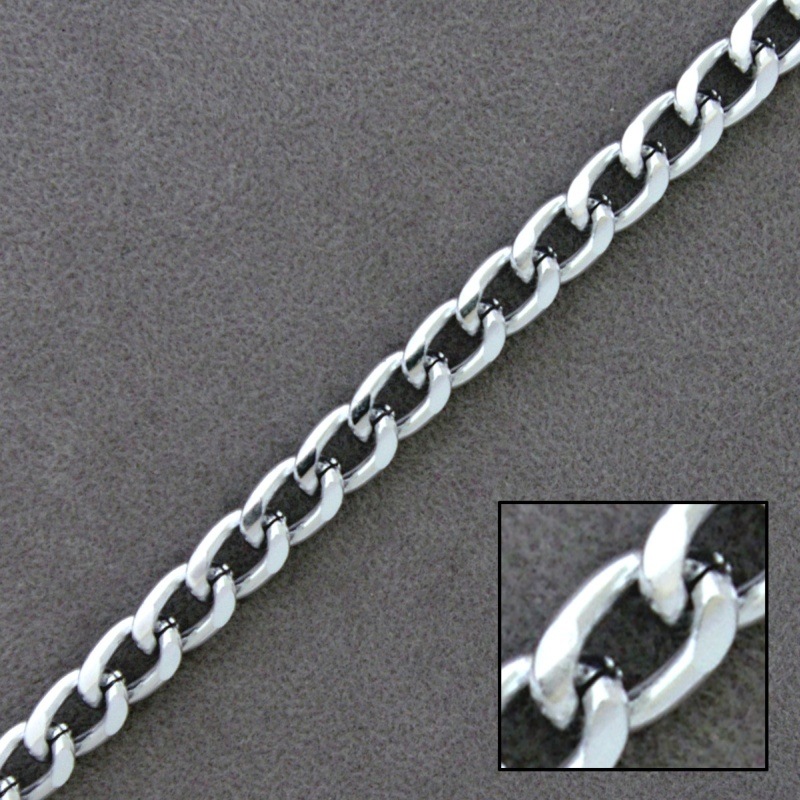 Cadena de aluminio plateada ancho 5,6mm
