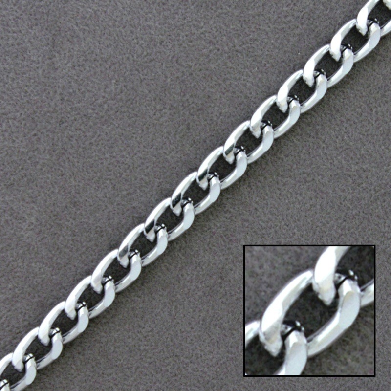 Silver plated aluminium chain width 5,6mm