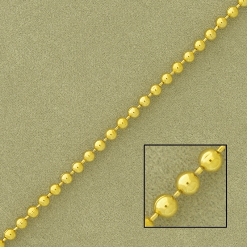 Ball brass chain width Ø 2,5mm