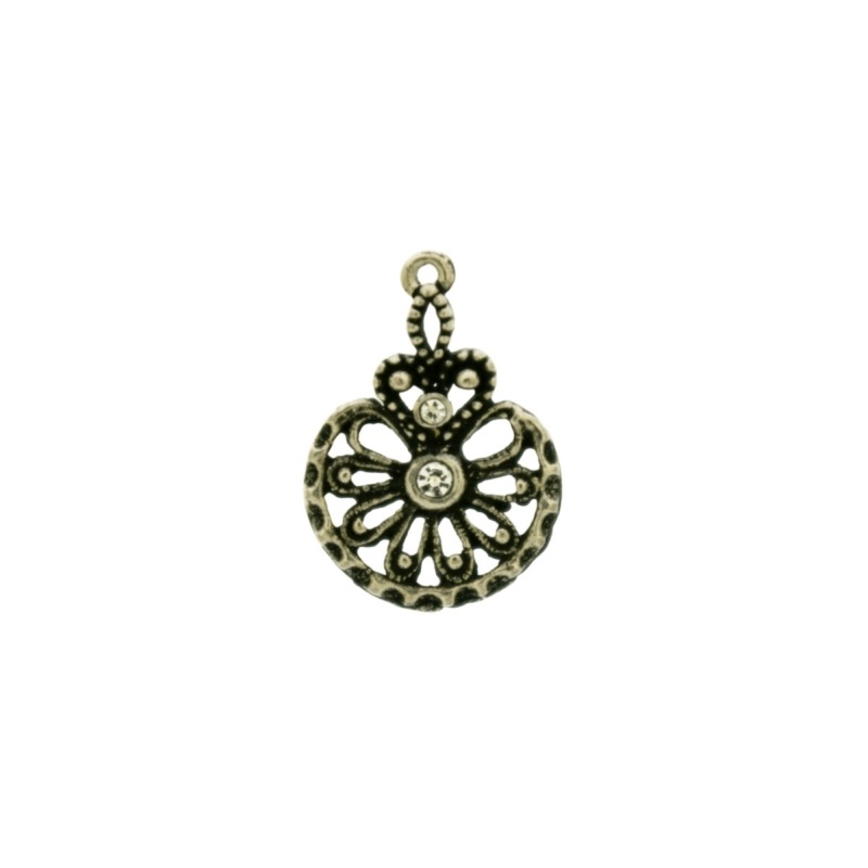 Support filigree 24x18mm avec 2 cavités pour strass