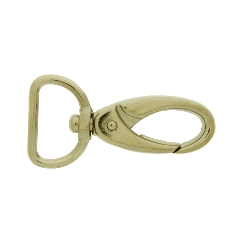 Nickel plated zamak lobster clasp for bag with Gap width 19mm to ribbon.