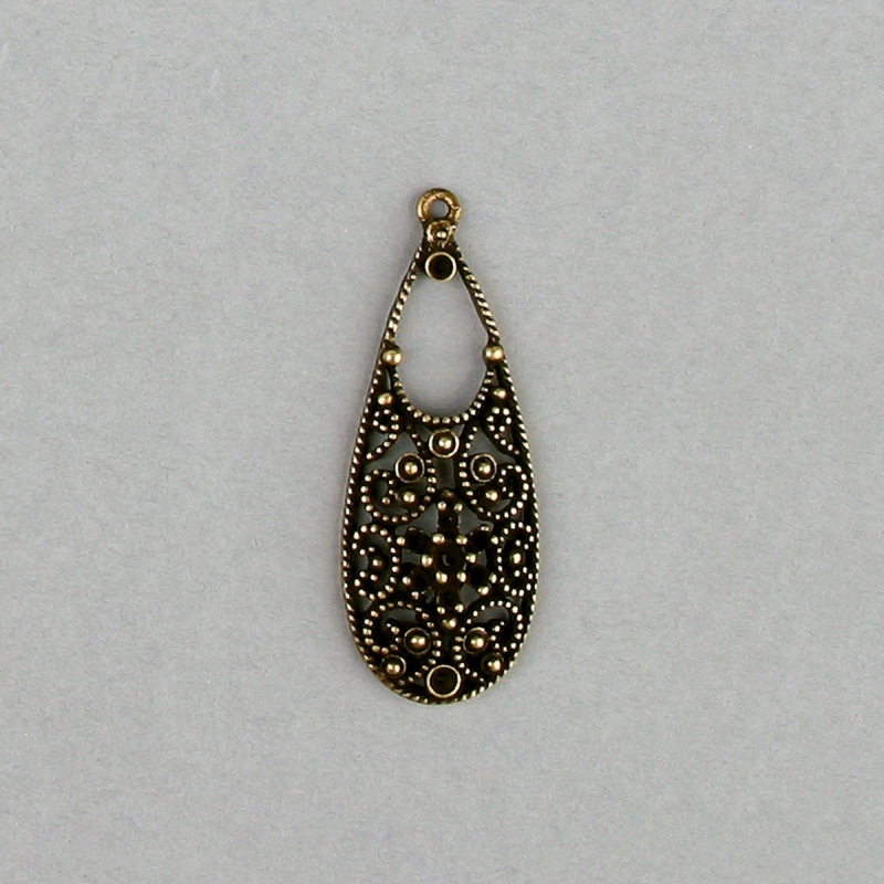 Filigree finding 51x20mm with 8 sockets to strass