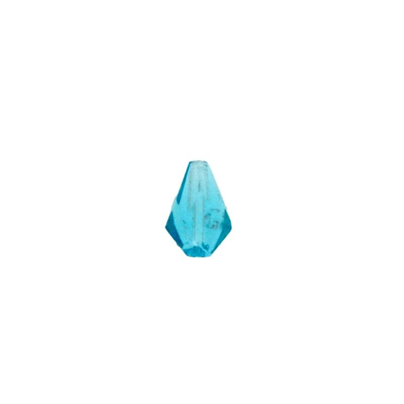 Aquamarine colour teardrop shape 10x7mm faceted. With two holes.