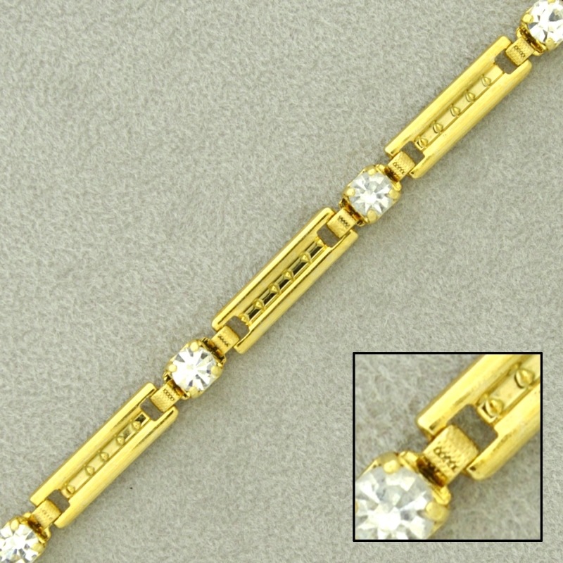 Cadena de latón con cristal ancho 4mm