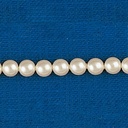 Perla de cristal redonda Ø 5mm 2 agujeros. Color crema.