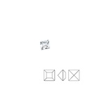 Strass chaton carré 5x5mm. Couleur Cristal.