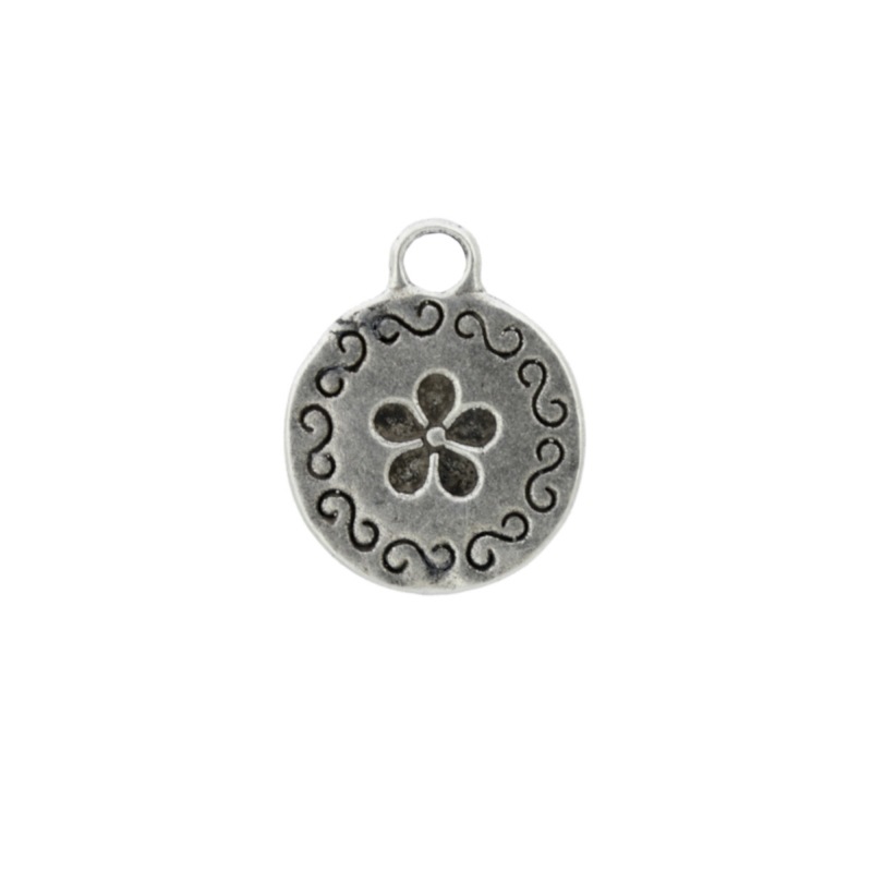[129360000] Pendentif fleur rond 19x15mm